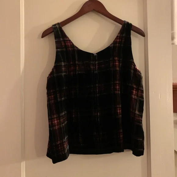NWT J. Crew Velvet Tartan Plaid Tank Top - Picture 6 of 7
